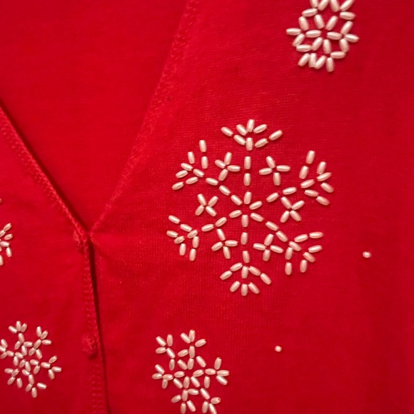 Designers original Studio Joy Christmas button down sweater. Snowflake detail XL - Picture 2 of 4